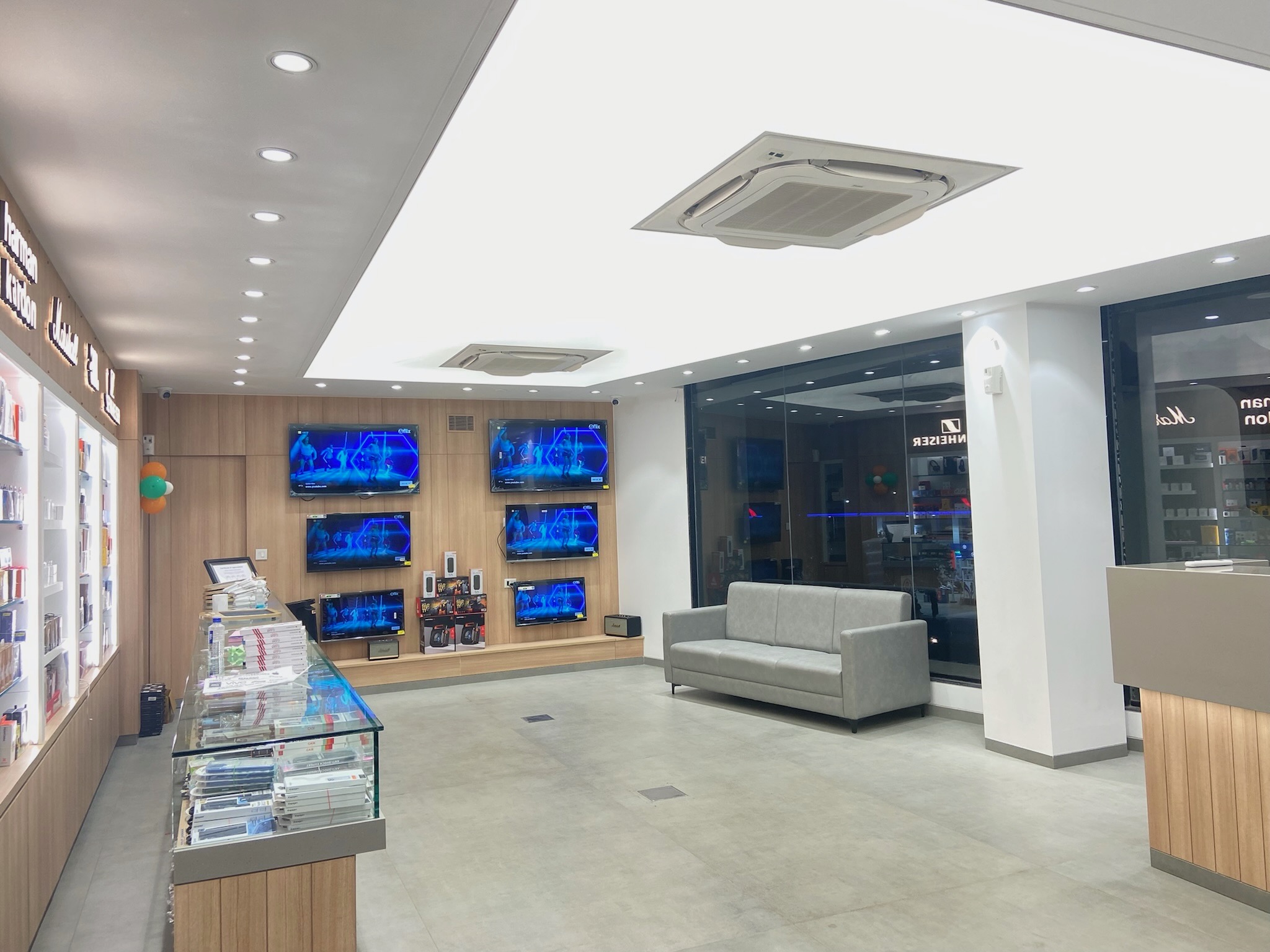 NEWMAT translucent ceiling installation for retail showroom lighting in Vadodara