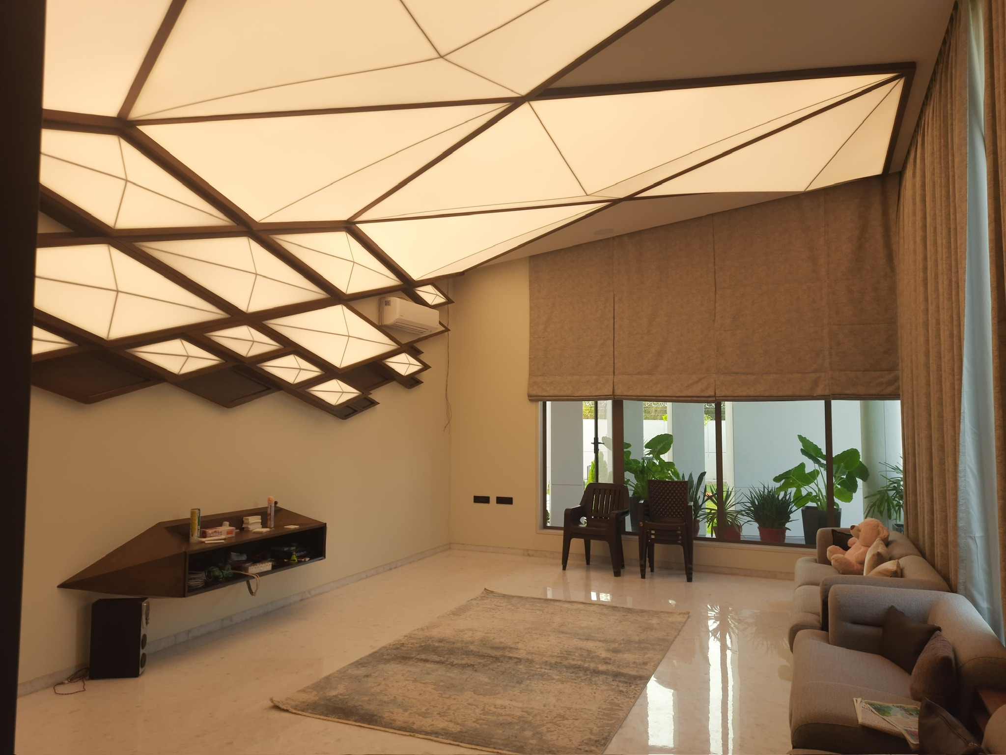 NEWMAT origami ceiling design with Osram LED system