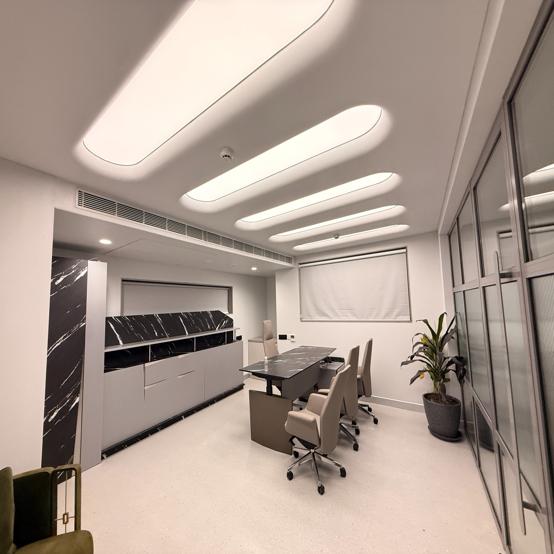 A Toast to Transforming workspaces: A premier stretch ceiling vadodara project for Cosmos Impex